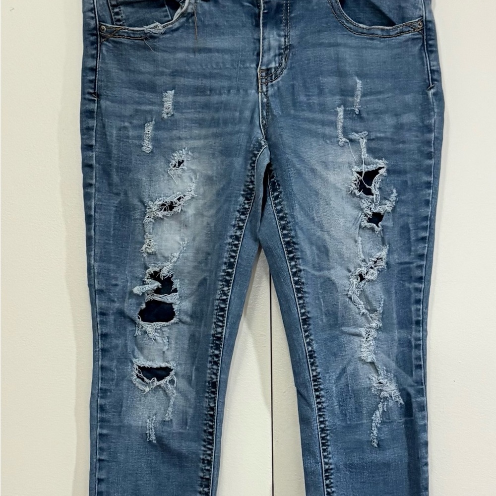 Distressed Blue Jeans - Picture 2 of 6